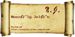 Noszály Jolán névjegykártya